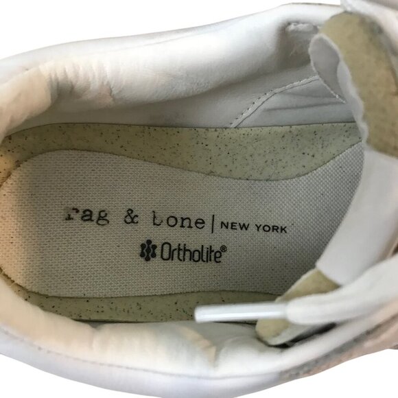 Rag & Bone White Retro Court Sneakers Size 7.5 - Picture 7 of 8